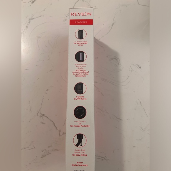Revlon Perfect Heat 1" Ceramic Digital Flat Iron, Black- NIB - Picture 9 of 12